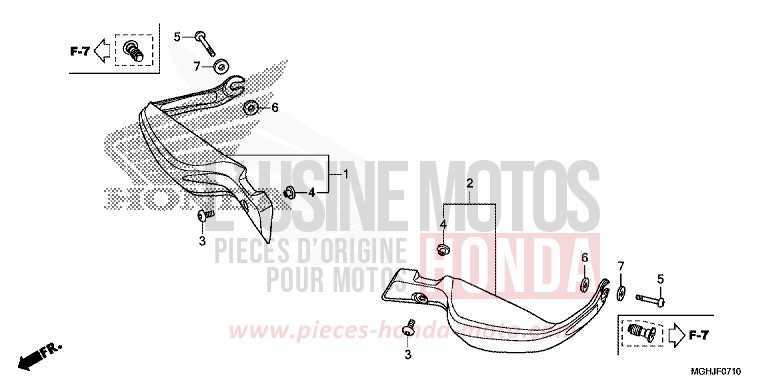 PROTEGE-DOIGTS de VFR1200X "Crosstourer" Méca CANDY PROMINENCE RED (R342) 2018